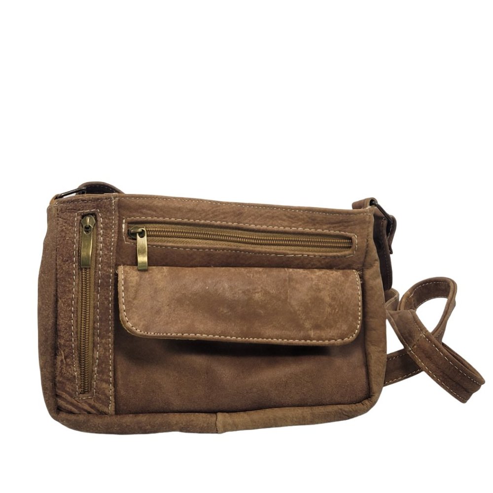 Genuine Leather Crossbody bag. Handcrafted. Camel color. Handmade. Trip Bag